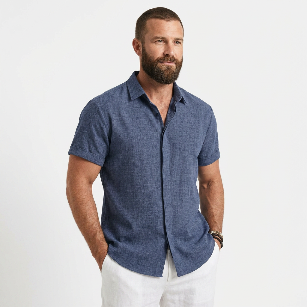 Men's Short-Sleeve Button-Up Shirt