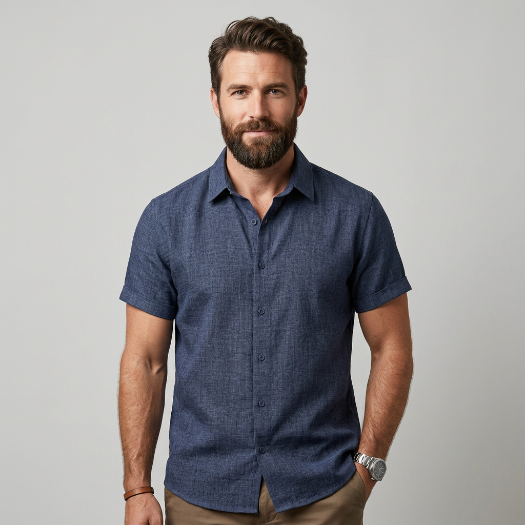 Men's Short-Sleeve Button-Up Shirt