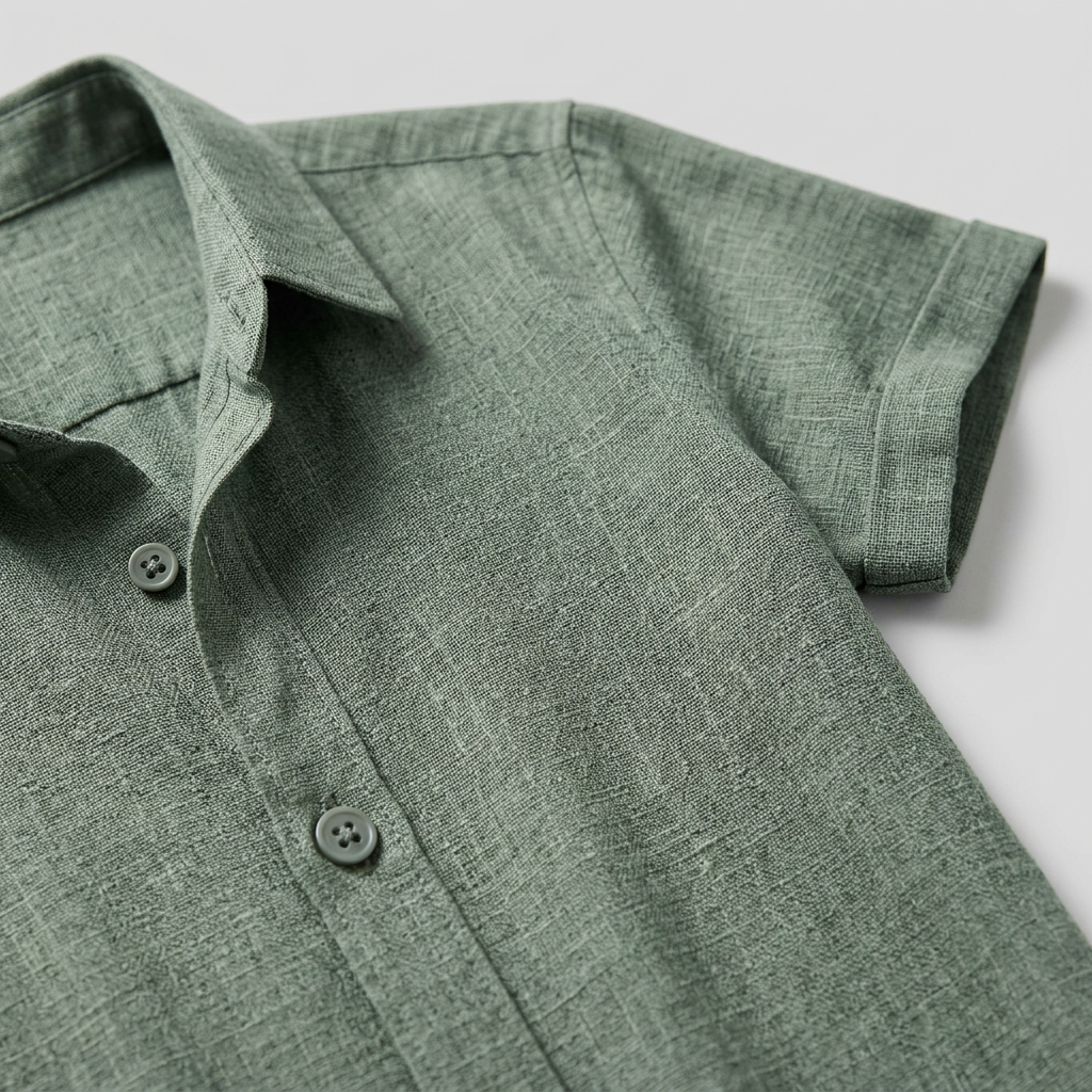 Men's Short Sleeve Collared Button-Up Shirt