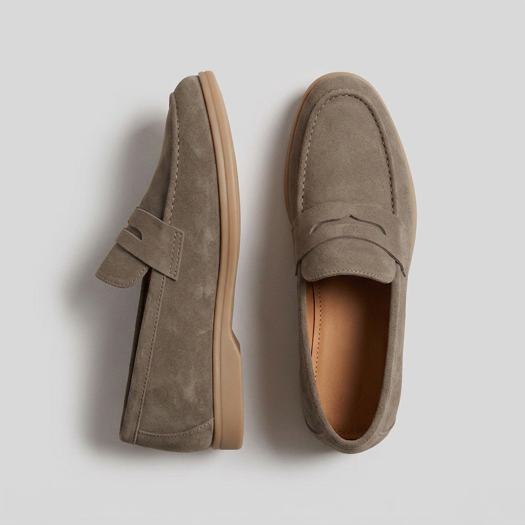 Men's Slip-On Moc-Toe Shoes with Contrast Sole