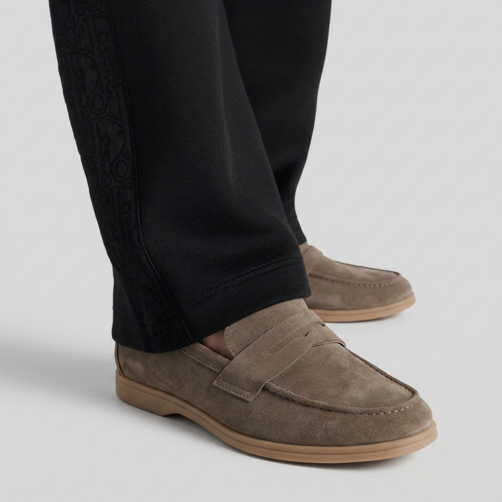 Men's Slip-On Moc-Toe Shoes with Contrast Sole