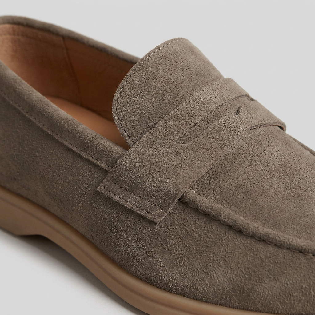 Men's Slip-On Moc-Toe Shoes with Contrast Sole
