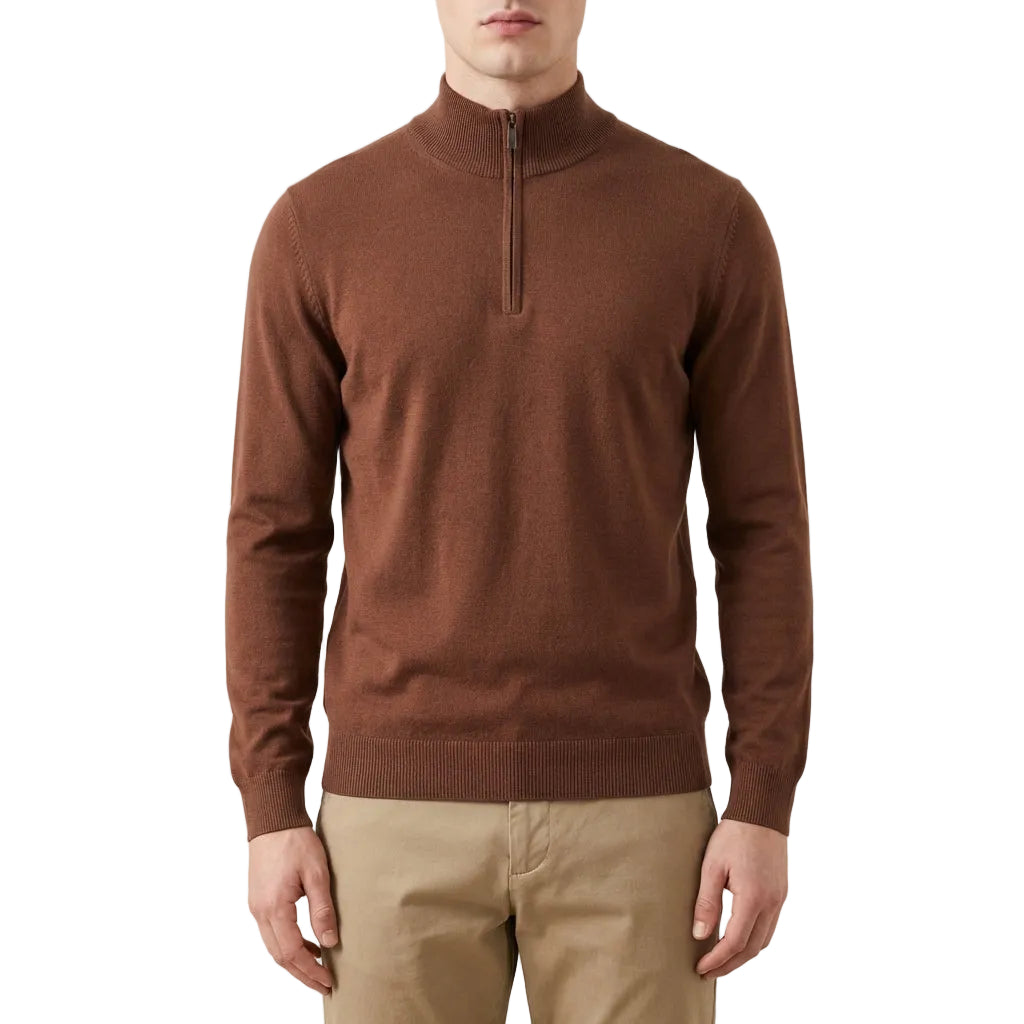 Men’s Sweater Mock Neck Quarter Zip Closure