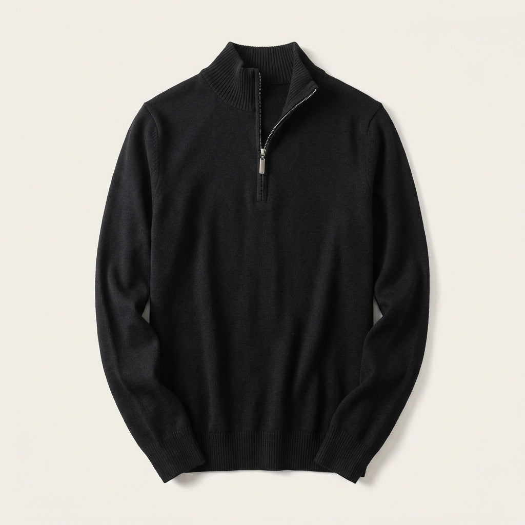 Men’s Sweater Mock Neck Quarter Zip Closure