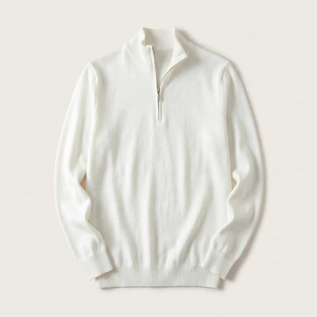 Men’s Sweater Mock Neck Quarter Zip Closure