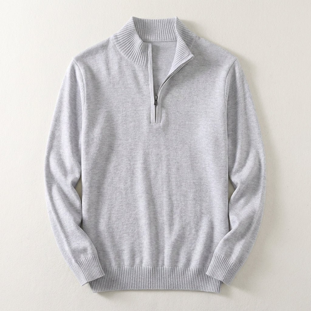 Men’s Sweater Mock Neck Quarter Zip Closure