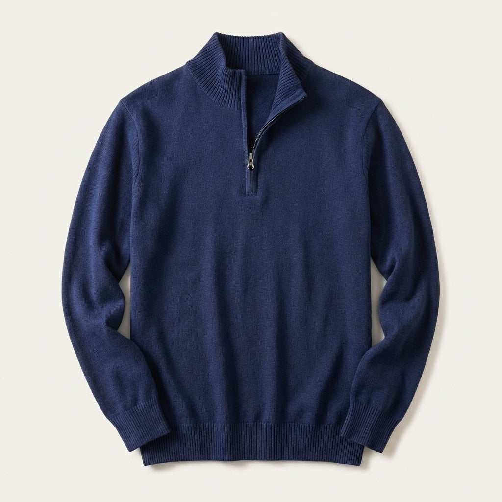 Men’s Sweater Mock Neck Quarter Zip Closure