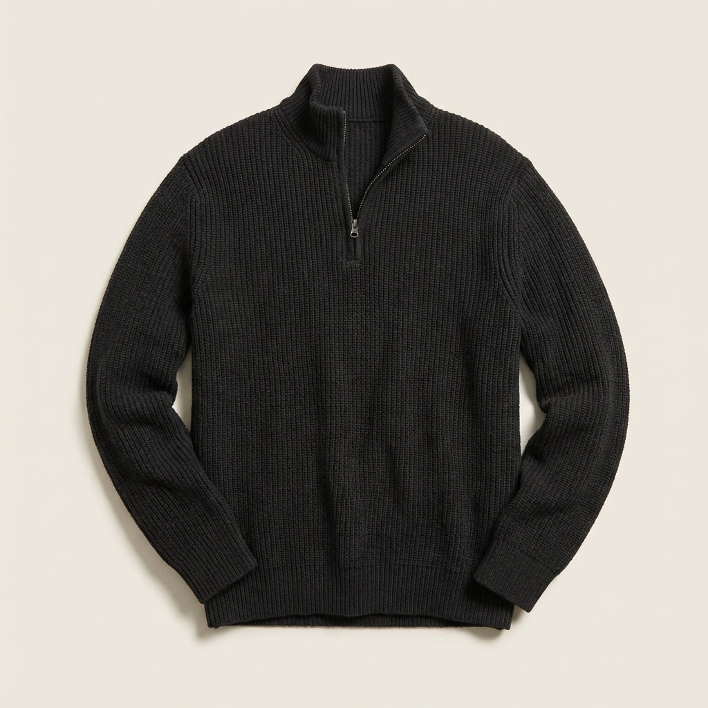 Men’s Top Sweater Set-In Shoulder Seams Vertically Banded Cuffs