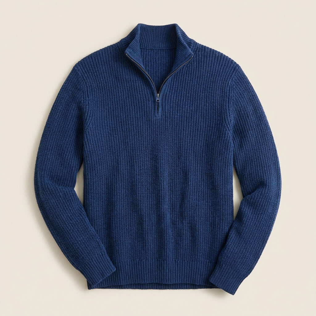 Men’s Top Sweater Set-In Shoulder Seams Vertically Banded Cuffs