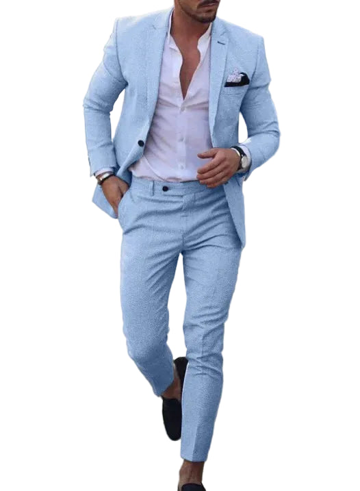 Men’s Two-Piece Suit Flat-Front Trousers