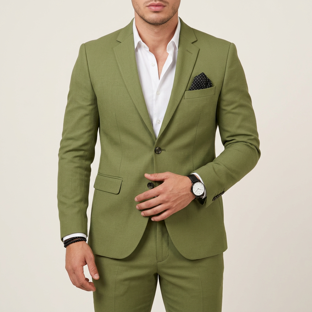 Men’s Two-Piece Suit Flat-Front Trousers