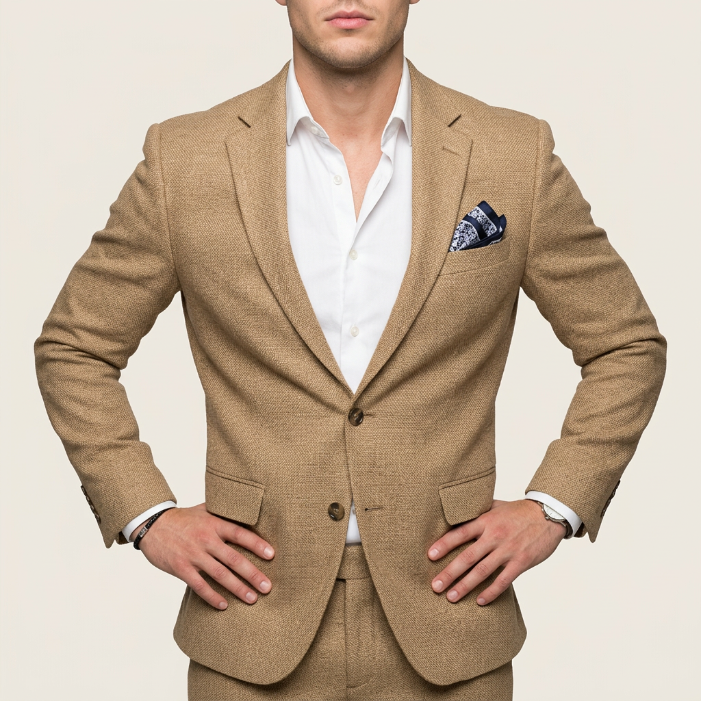 Men’s Two-Piece Suit Flat-Front Trousers