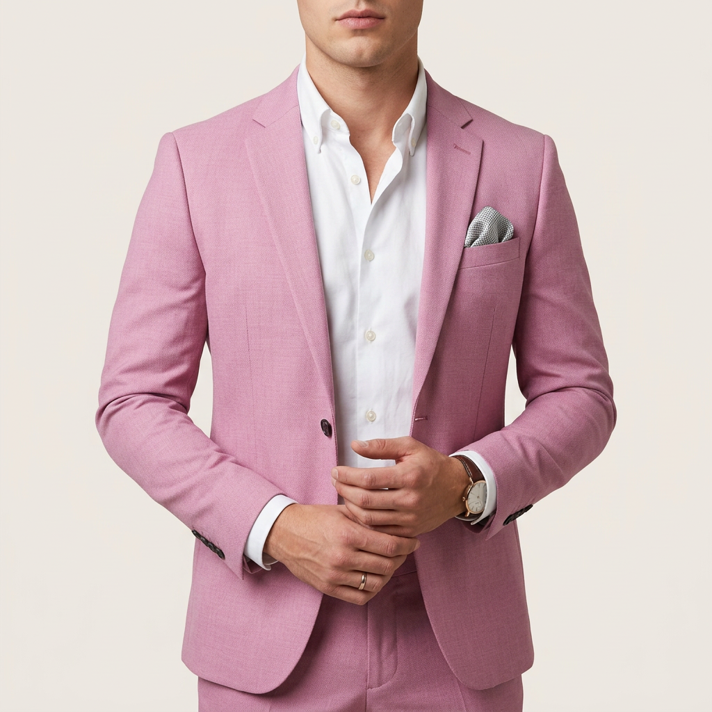 Men’s Two-Piece Suit Flat-Front Trousers