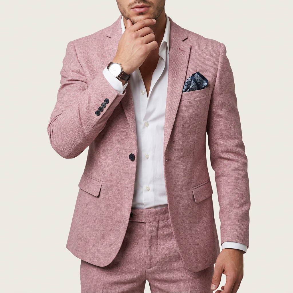Men’s Two-Piece Suit Flat-Front Trousers