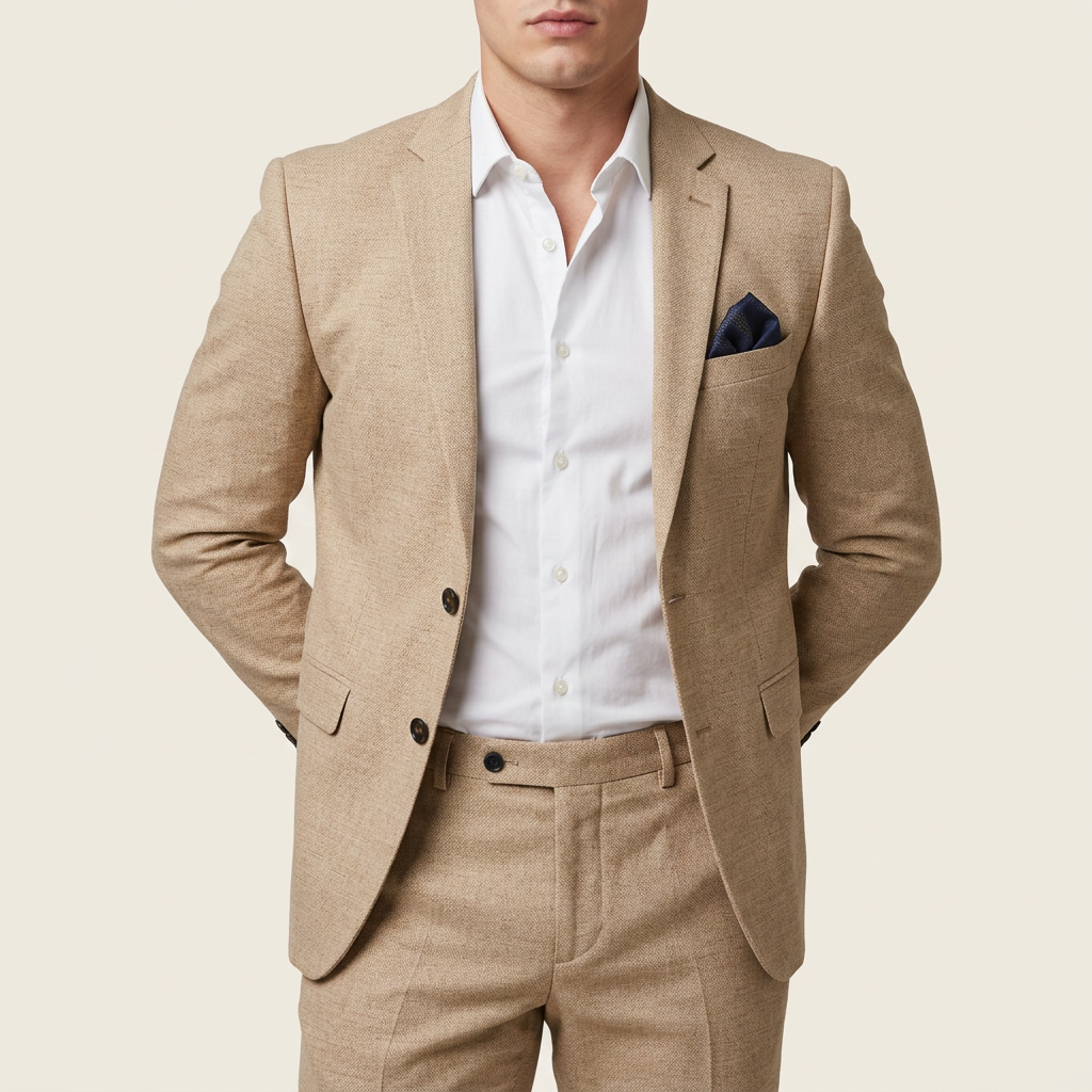 Men’s Two-Piece Suit Flat-Front Trousers