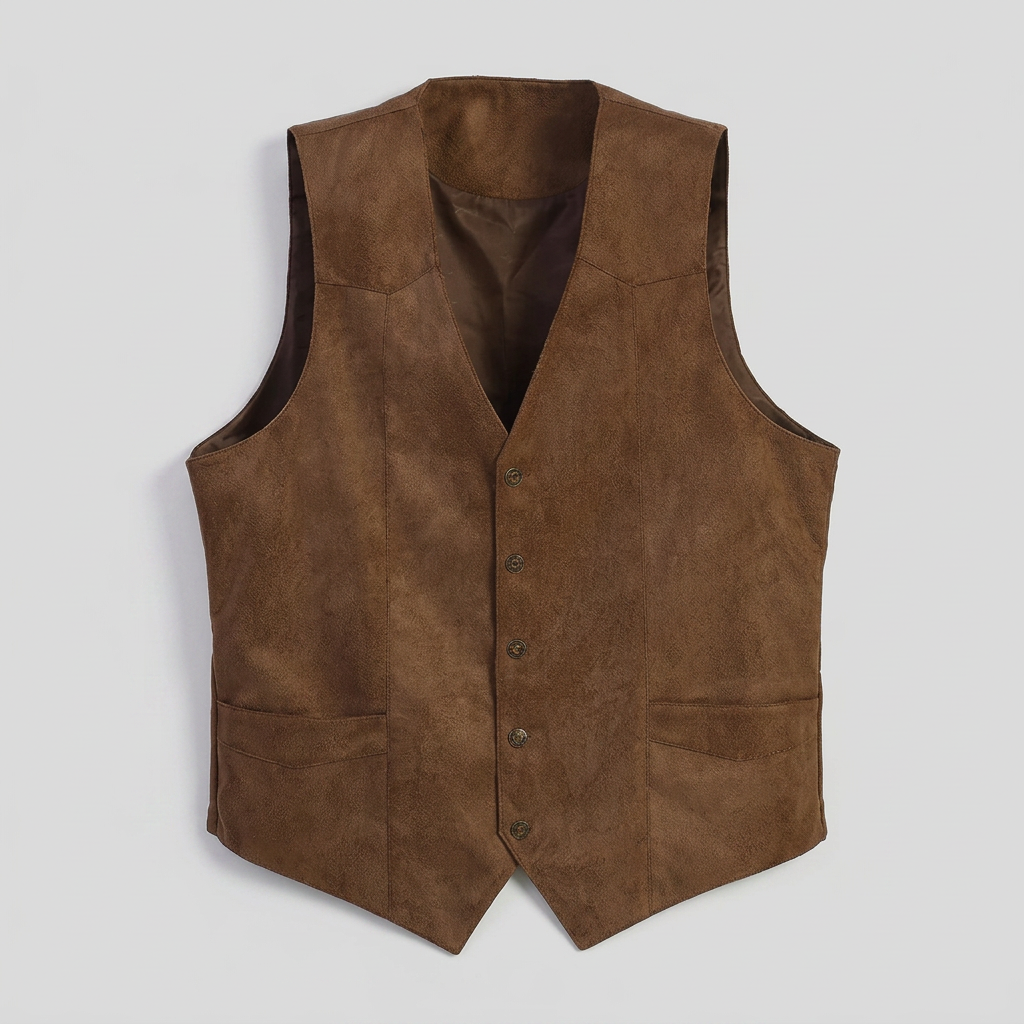 Men's V-Neck Button-Front Waistcoat Vest