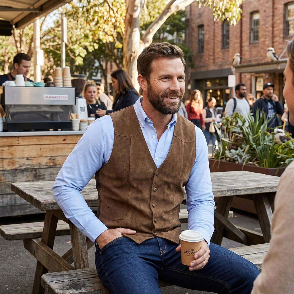 Men's V-Neck Button-Front Waistcoat Vest