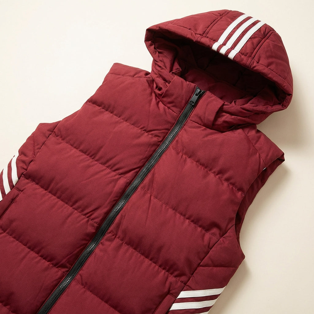 Men’s Vest Full Zip Front with Side Stripe Details