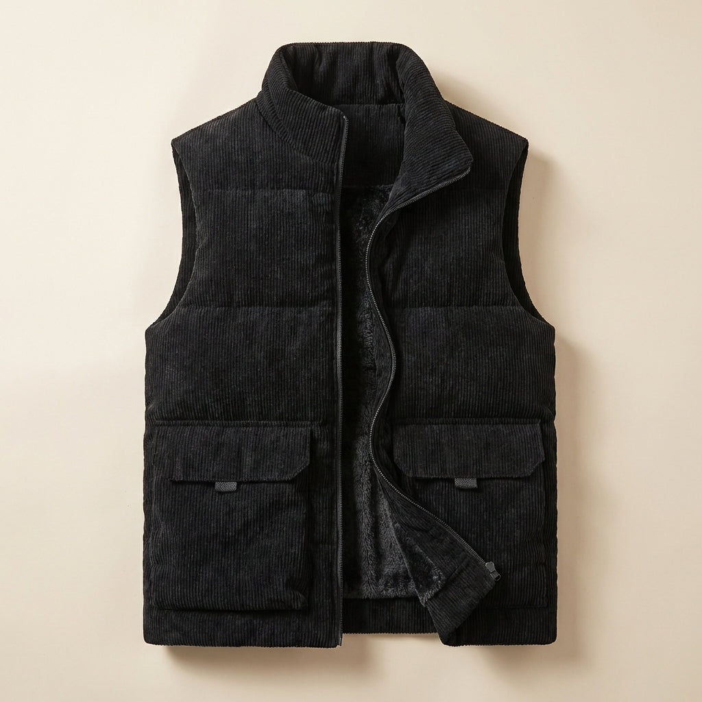 Men’s Vest Open Front Layout with Padded Panels