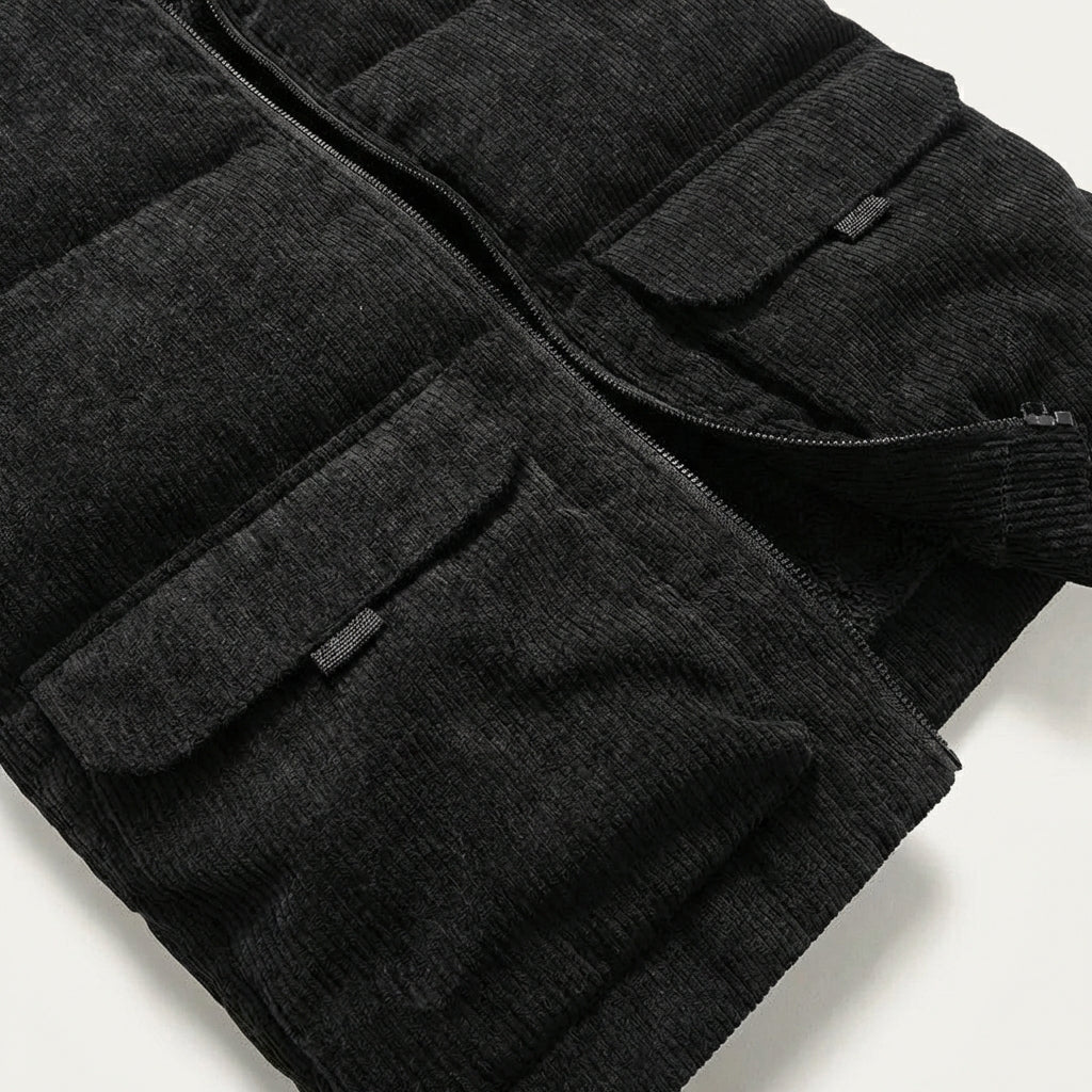 Men’s Vest Open Front Layout with Padded Panels