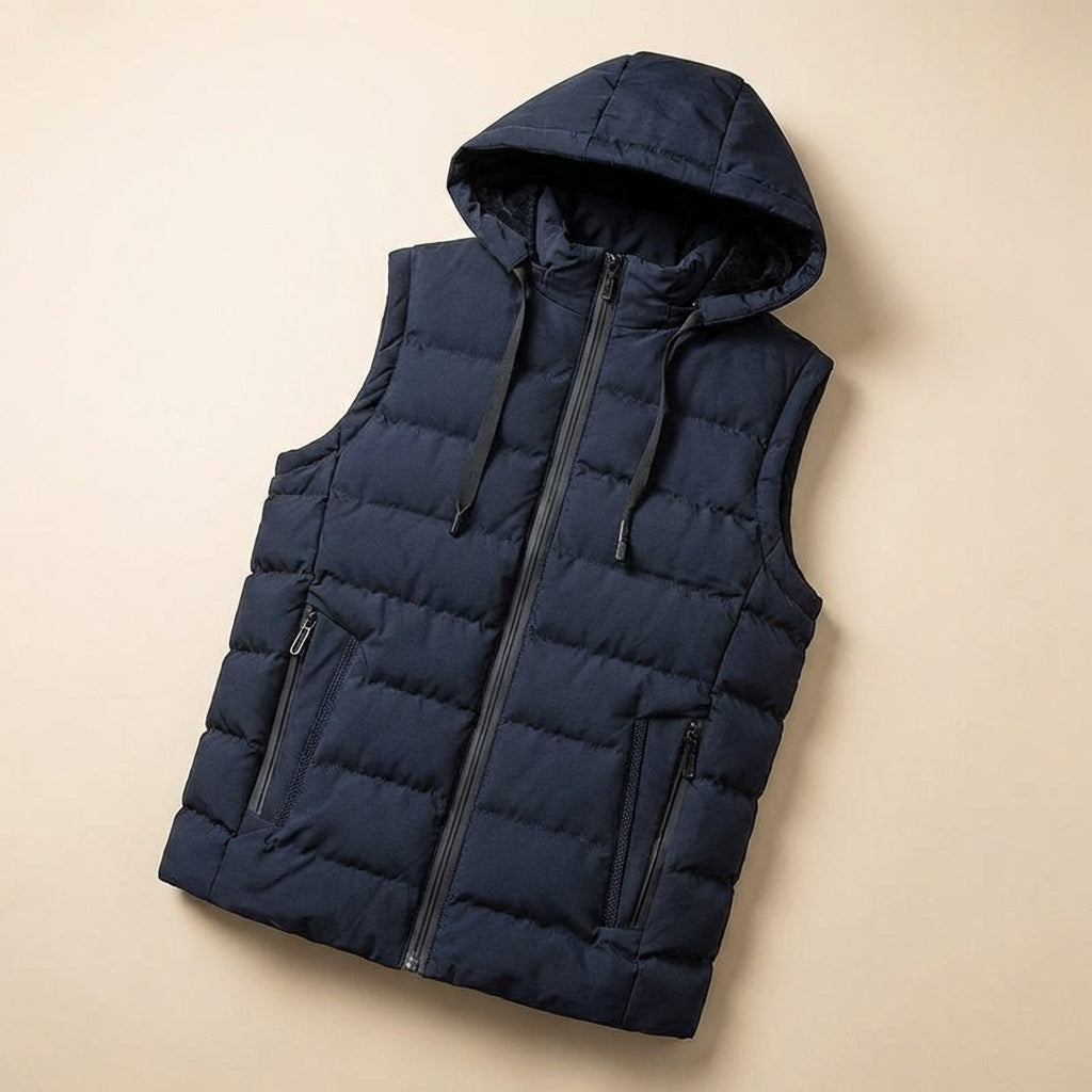 Men’s Vest Sleeveless Puffer Style and Zippered Side Pockets