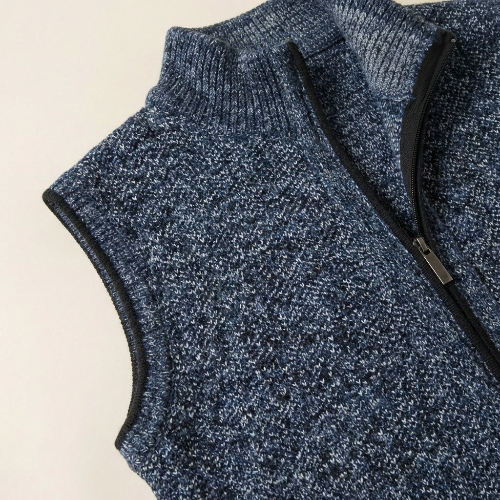 Men’s Vest Sleeveless Sweater Style with Full Length Zipper