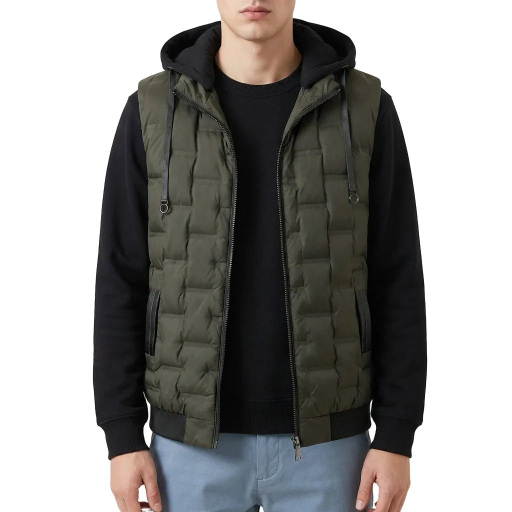 Men’s Vest Square Padded Chambers and Attached Hood