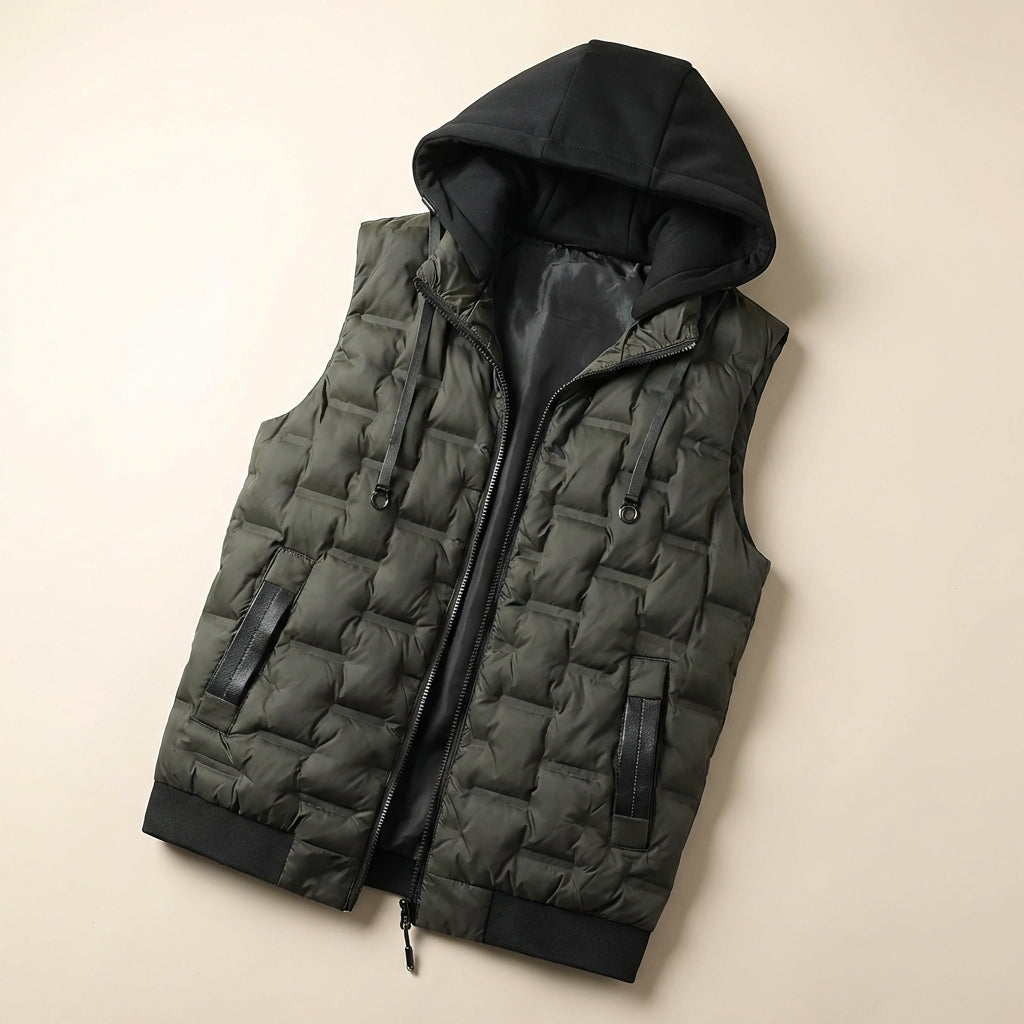 Men’s Vest Square Padded Chambers and Attached Hood
