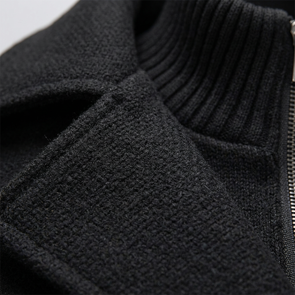 Men's Zip-In Mock Neck Single-Breasted Coat