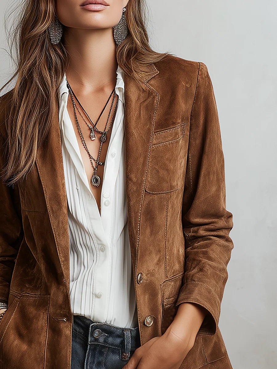 Women’s Blazer Notch Lapel Single-Breasted Buttons
