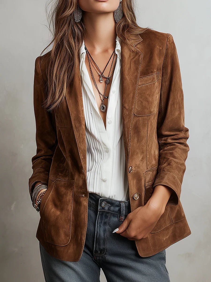 Women’s Blazer Notch Lapel Single-Breasted Buttons