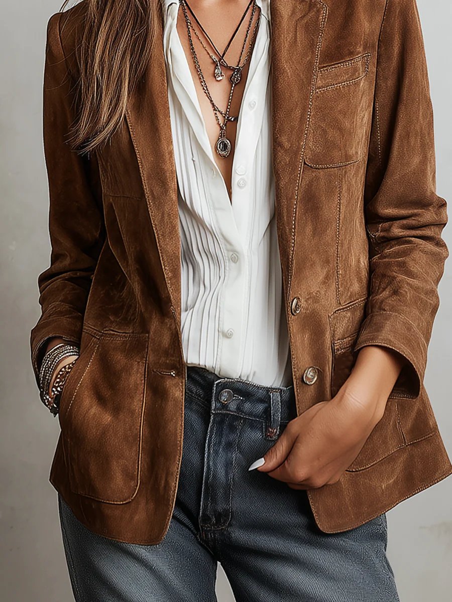 Women’s Blazer Notch Lapel Single-Breasted Buttons