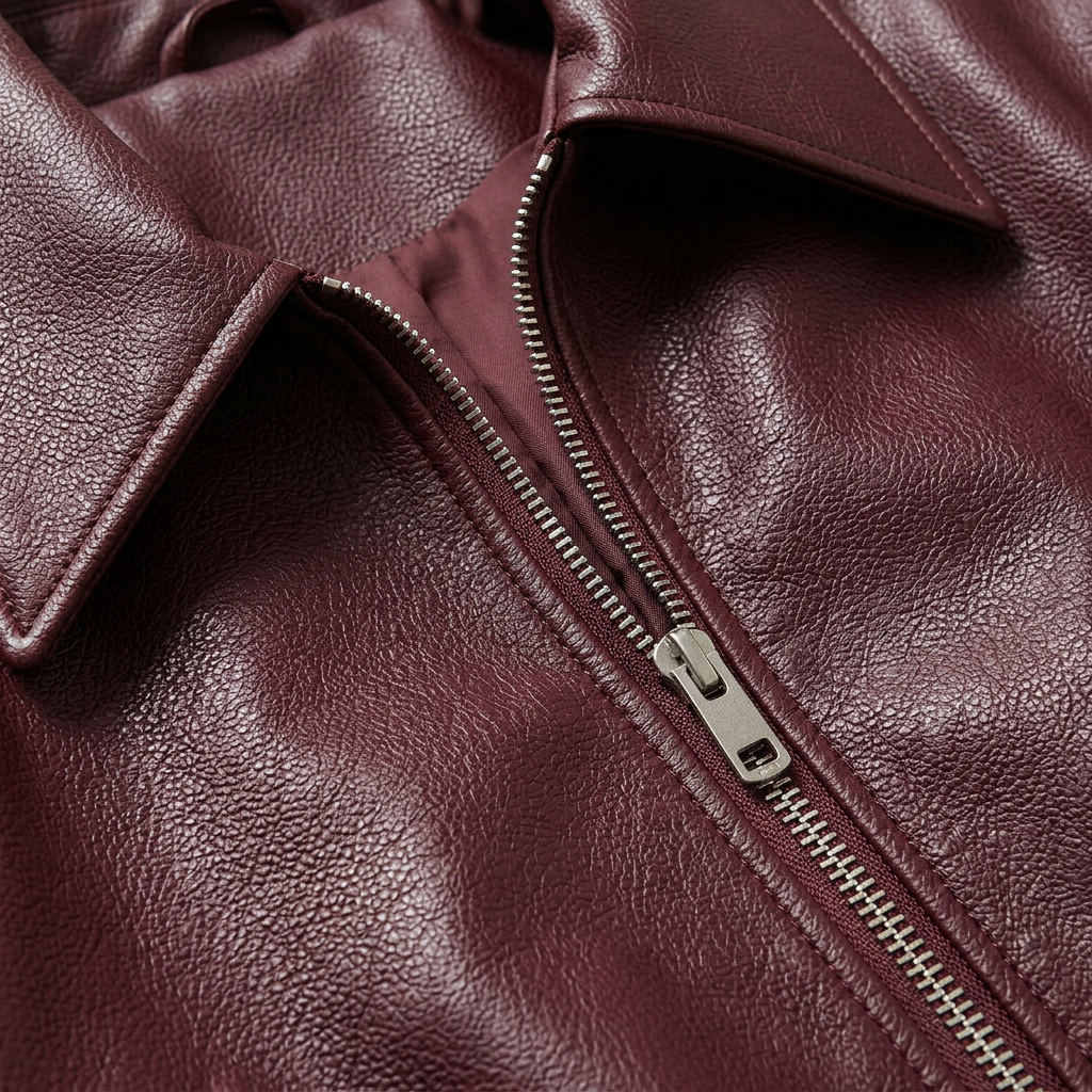 Women’s Bomber Jacket Point Collar Front Zipper Closure