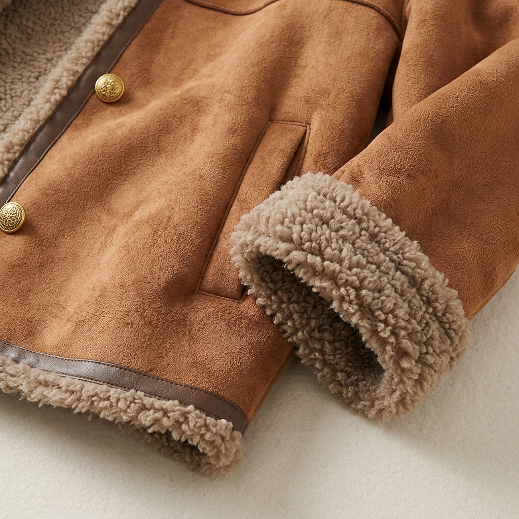 Women’s Button Up Jacket Plush Trim