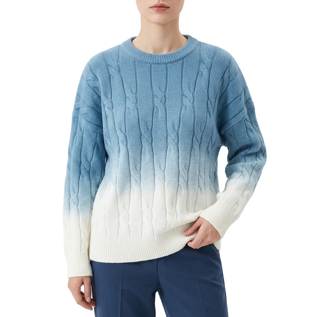 Women’s Cable Pattern Pullover Gradient Design