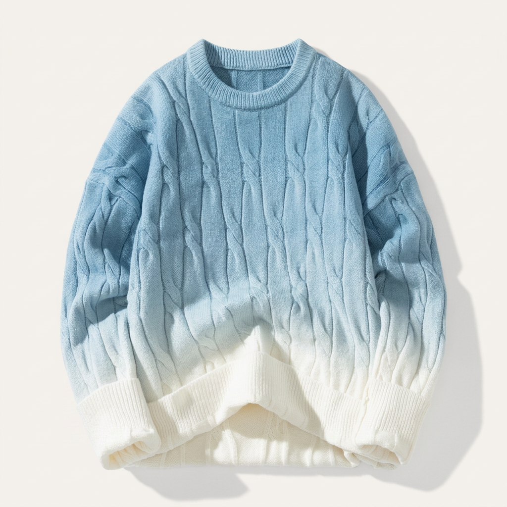 Women’s Cable Pattern Pullover Gradient Design