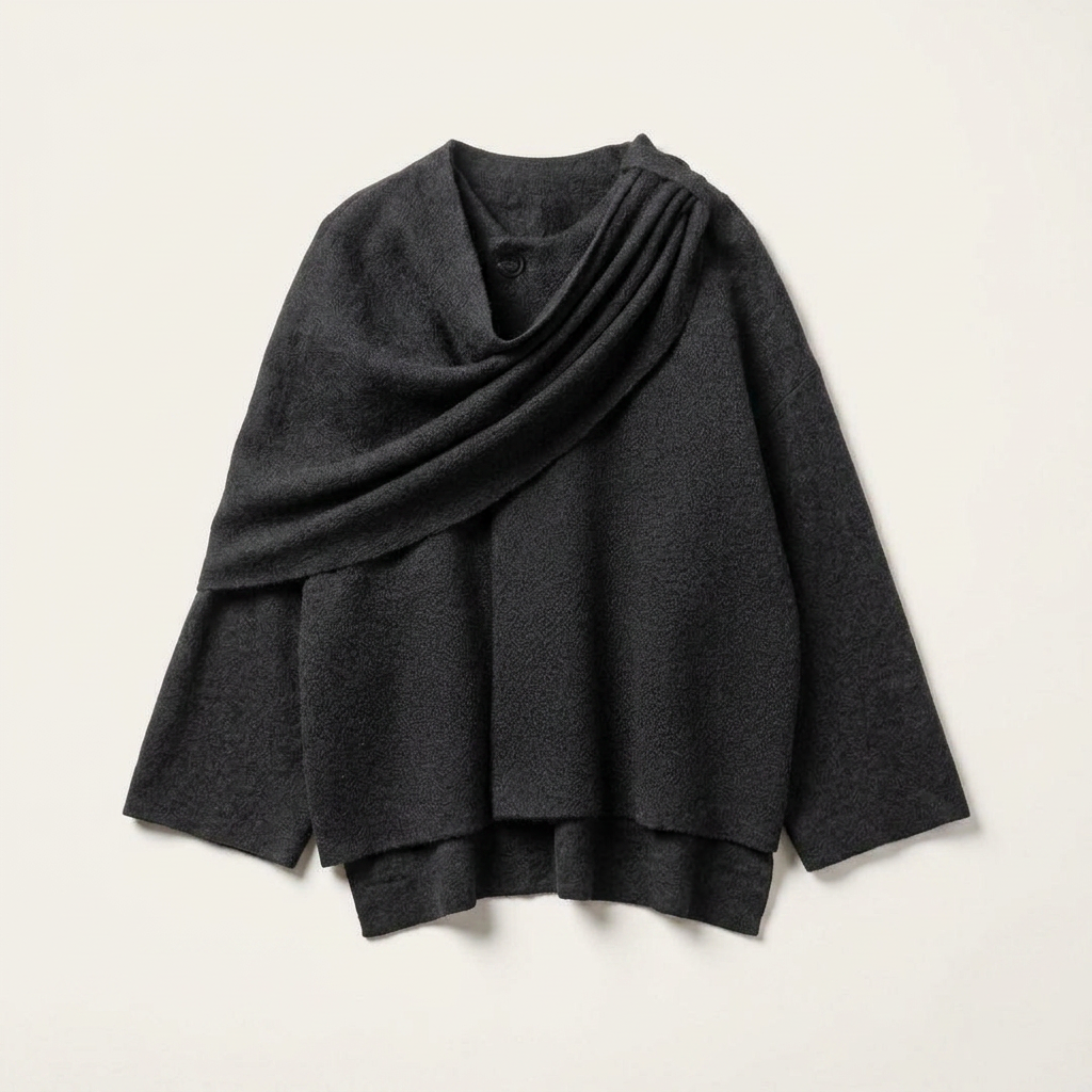 Women’s Cape-Style Coat Draped Panel