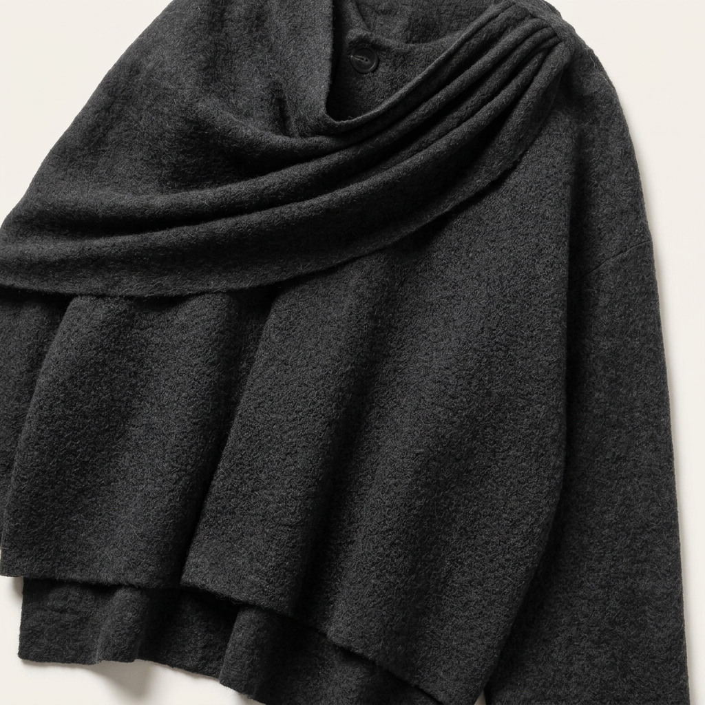 Women’s Cape-Style Coat Draped Panel