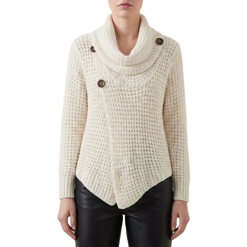 Women’s Cardigan Cowl Neckline and Asymmetrical Wrap Design