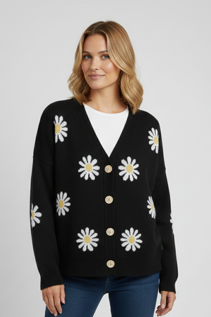 Women’s Cardigan with Buttons and Patterned Surface 6