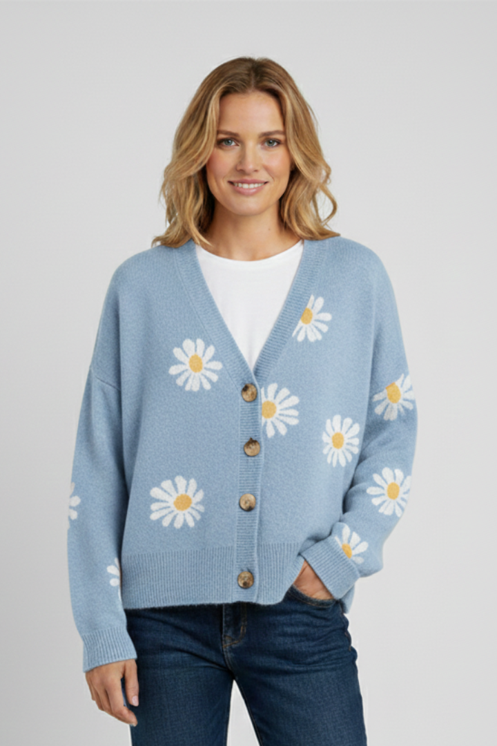 Women’s Cardigan with Buttons and Patterned Surface 7