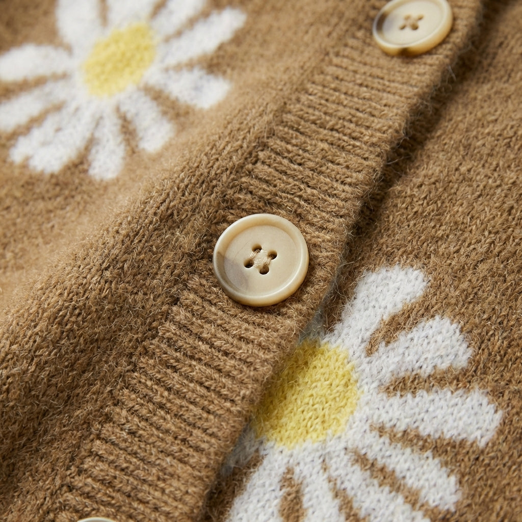 Women’s Cardigan Long Sleeves with Single-Breasted Button Placket
