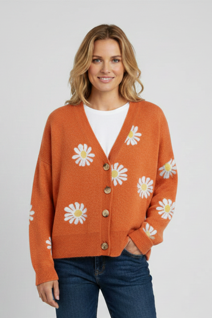 Women’s Cardigan with Buttons and Patterned Surface 5