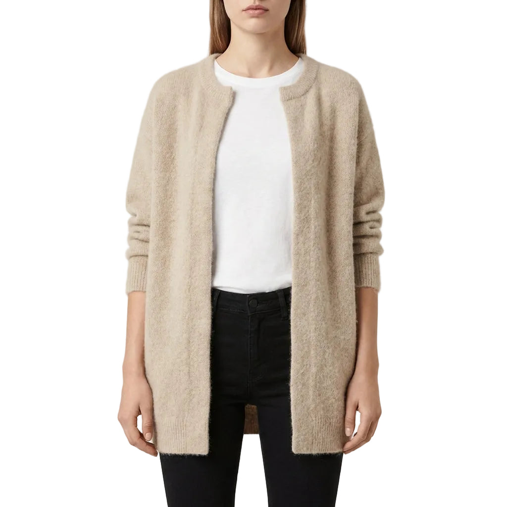 Women’s Cardigan Mid-Thigh Length with Dropped Shoulder Style