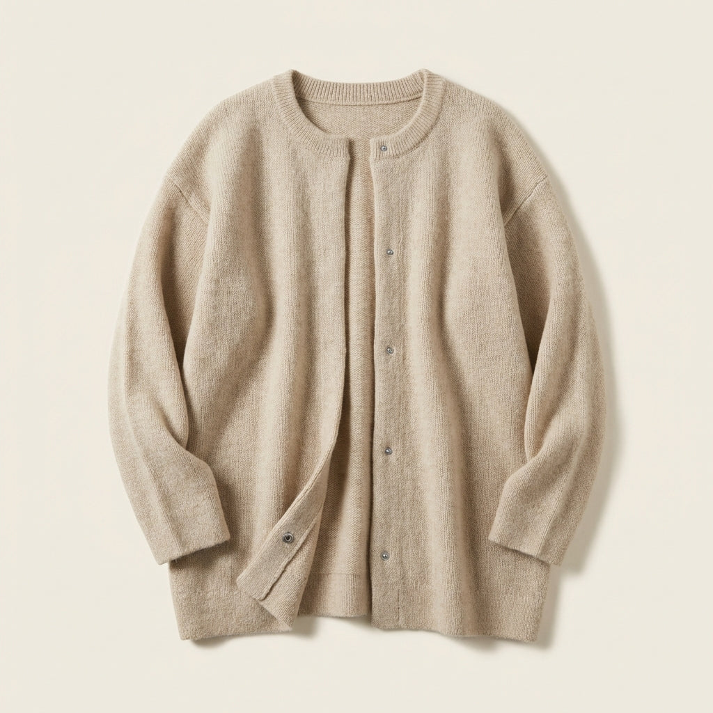 Women’s Cardigan Mid-Thigh Length with Dropped Shoulder Style