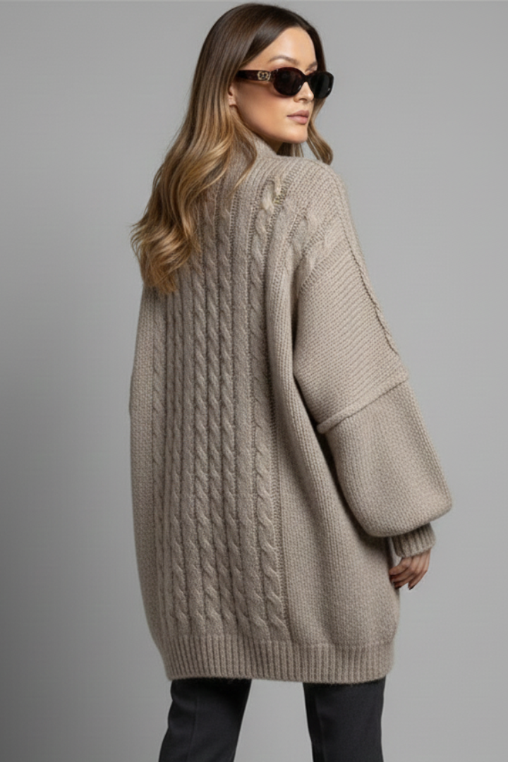 Women’s Knitted Cardigan with Button Fastening and Ribbed Edges 3