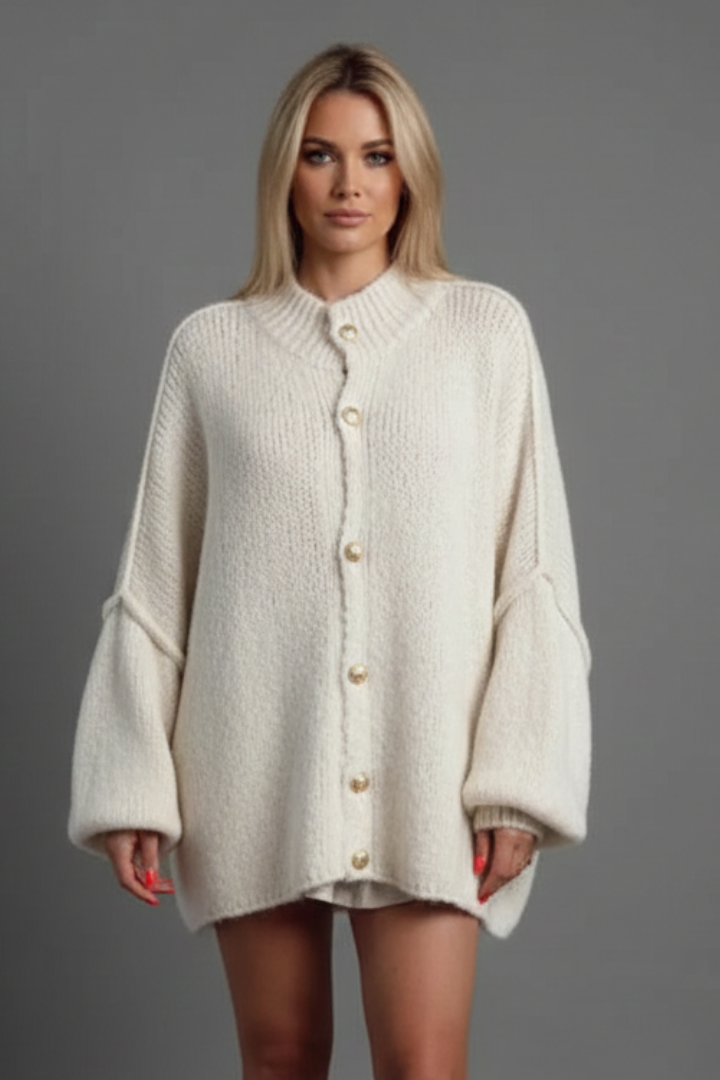 Women’s Knitted Cardigan with Button Fastening and Ribbed Edges 5