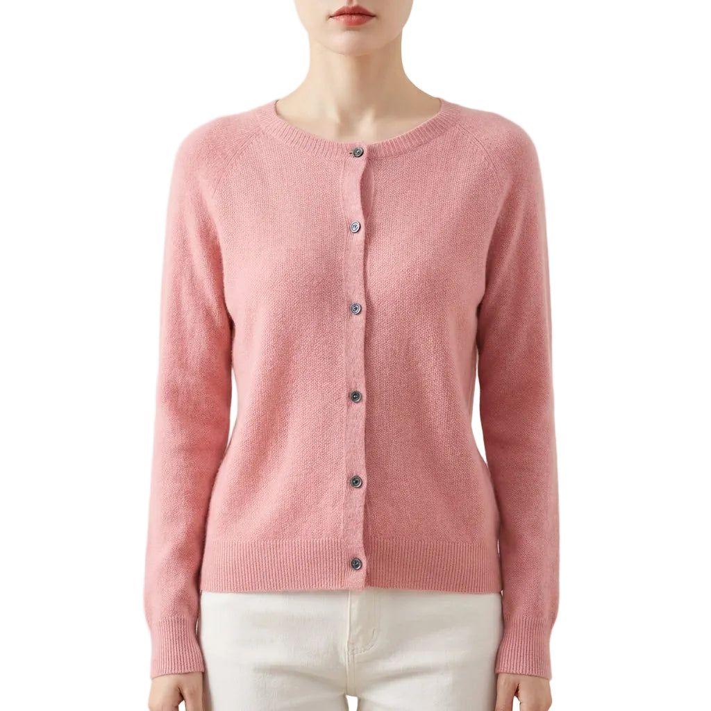 Women’s Cardigan Round Neckline and Single-Breasted Front Closure