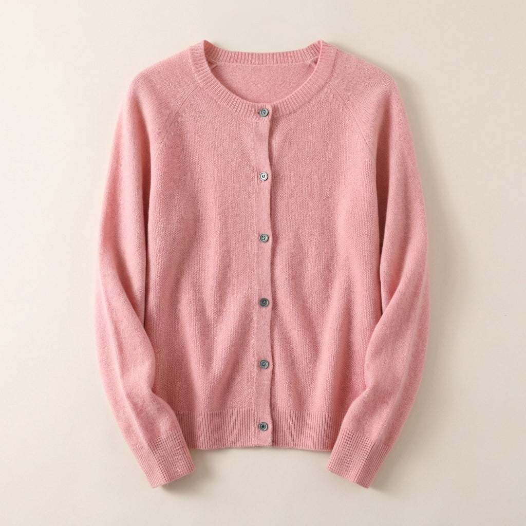 Women’s Cardigan Round Neckline and Single-Breasted Front Closure