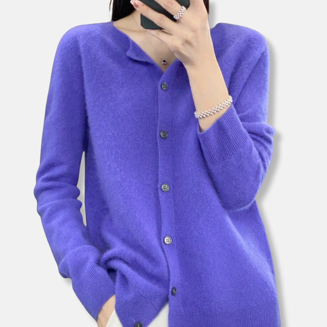 Isla Regular Fit Cardigan Sweater | Button Front Ribbed Sweater 1